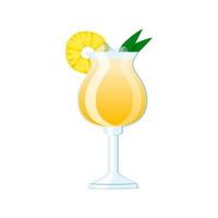 illustration vectorielle de pina colada cocktail dessin animé vecteur