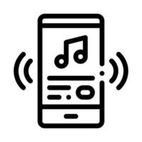 écoute de la chanson de musique dans l'icône de vecteur de smartphone