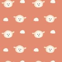 impression vectorielle de moutons de dessin animé mignon. modèle sans couture pour bébé vecteur