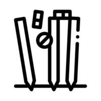 illustration de contour vectoriel icône équipement de cricket