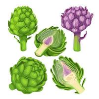 illustration vectorielle de dessin animé de nourriture d'artichaut vecteur