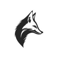 illustration vectorielle de logo de renard noir et blanc à contraste élevé. vecteur