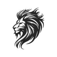 illustration vectorielle de logo de lion noir et blanc à contraste élevé. vecteur