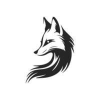 logo vectoriel noir et blanc minimaliste avec l'image d'une tête de renard.