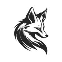 élégant logo vectoriel noir et blanc pour une marque de luxe avec une tête de renard.