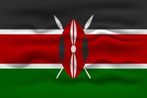 agitant le drapeau du pays kenya. illustration vectorielle. vecteur