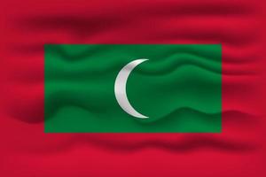 agitant le drapeau du pays maldives. illustration vectorielle. vecteur