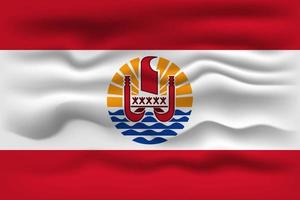 agitant le drapeau du pays polynésie française. illustration vectorielle. vecteur