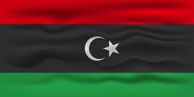 agitant le drapeau du pays libye. illustration vectorielle. vecteur