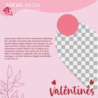 modèles carrés de vacances de la saint-valentin. illustration vectorielle de médias sociaux pour carte de voeux, applications mobiles, conception de bannières et publicités Web vecteur