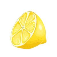 couper l'illustration vectorielle de citron dessin animé vecteur