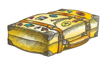 valise avec vecteur de couleur d'autocollants de voyage de redevance