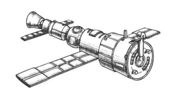 espace scientifique explorant le vecteur d'encre satellite