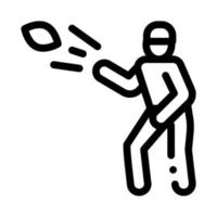 le joueur de rugby lance une illustration vectorielle de l'icône de la balle vecteur