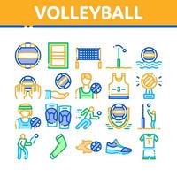 icônes de collection de jeu de volley-ball sport set vector