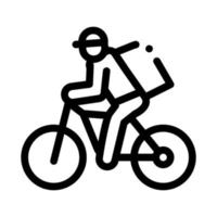 livraison de courrier par illustration de contour vectoriel icône vélo