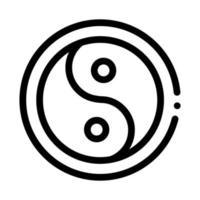 illustration de contour vectoriel icône yin yang