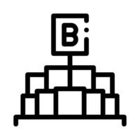 morceaux de beurre tenant la lettre b signe icône vecteur contour illustration
