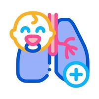 poumons de bébé nouveau-né icône illustration de contour vectoriel
