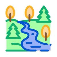 illustration vectorielle de l'icône du terrain de montagne et de la forêt vecteur