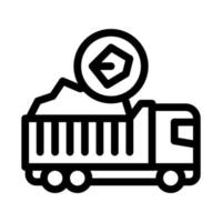 illustration vectorielle de l'icône du camion de charbon vecteur