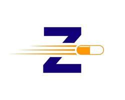 logo de médecine lettre z avec symbole de pilule ou de capsule de médecine vecteur