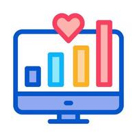 graphique indicateurs de croissance icône vecteur contour illustration