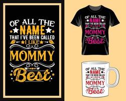 de tout le nom j'aime maman cite typographie t shirt et mug design vecteur