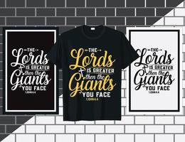 le seigneur est plus grand que les géants paroles chrétiennes vecteur de conception de t shirt