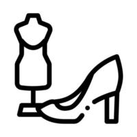 illustration de contour vectoriel icône chaussure et mannequin