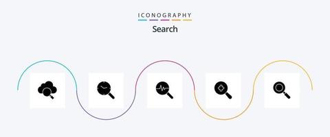 pack d'icônes de glyphe de recherche 5 comprenant. recherche. infographies. recherche. recherche vecteur