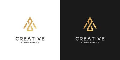 lettre abstraite a logo design luxe vecteur