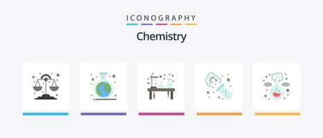 pack d'icônes chimie plat 5, y compris laboratoire. chimie. expérience. laboratoire. chimie. conception d'icônes créatives vecteur
