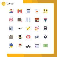 pack de 25 signes et symboles de couleurs plates modernes pour les supports d'impression Web tels que les éléments de conception vectoriels modifiables de graphique d'emojis de bébé heureux cible vecteur