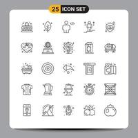 25 icônes créatives signes et symboles modernes d'éléments de conception vectoriels modifiables par l'utilisateur de la flèche du corps de l'homme créatif vecteur