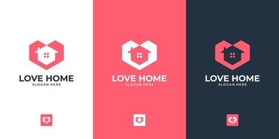 création de logo de maison moderne avec un concept plat et minimaliste pour l'immobilier vecteur