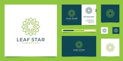 design de logo élégant nature et étoile. logo naturel pour l'image de marque, l'identité d'entreprise, l'emballage et les cartes de visite. vecteur