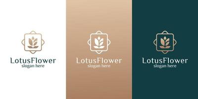 modèle de logo de lotus de fleur féminine de beauté pour le spa de beauté, le message, la méditation, etc. vecteur