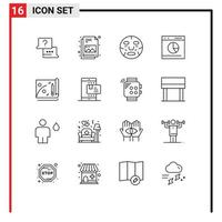 16 contours vectoriels thématiques et symboles modifiables d'éléments de conception vectoriels modifiables pour le commerce électronique vecteur