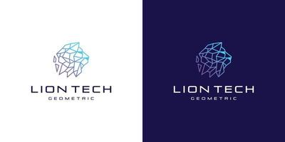 technologie abstraite de tête de lion de ligne de polygone, illustration de vecteur de conception de logo.