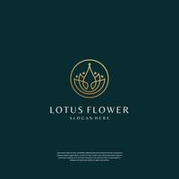 inspiration de conception de logo de fleur de lotus minimaliste vecteur