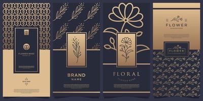 collection de conception de modèles d'emballage d'étiquettes. produits de luxe pour parfum, savon, vin, lotion. vecteur