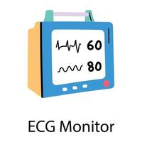 moniteur ecg tendance vecteur