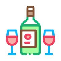 bouteille de vin icône illustration de contour vectoriel