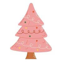 arbre de noël avec des décorations. concept de célébration de noël et du nouvel an. bon pour la carte de voeux, l'invitation, la bannière, la conception de sites Web. vecteur