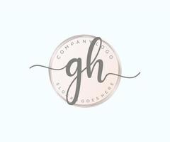 logo féminin initial gh. utilisable pour les logos nature, salon, spa, cosmétique et beauté. élément de modèle de conception de logo vectoriel plat.