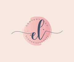 logo initial el féminin. utilisable pour les logos nature, salon, spa, cosmétique et beauté. élément de modèle de conception de logo vectoriel plat.