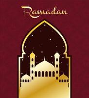 bannière de célébration du ramadan avec mosquée vecteur