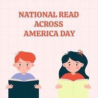 les enfants lisent un livre. journée nationale de lecture à travers l'amérique vecteur