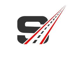 logo de transport avec concept de lettre s. modèle de conception de logo de route vecteur